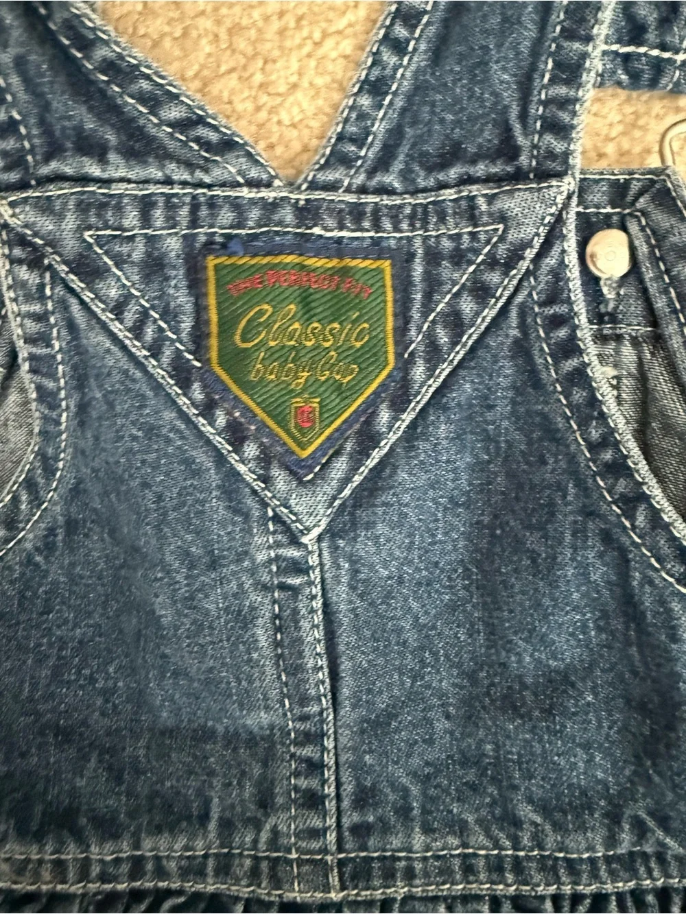 Baby gap Vintage Classic Denim blue Overall Skirt- size 6-12 months